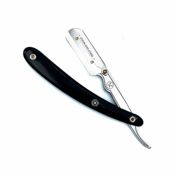 Parker SRB Barber Razor met roestvrijstalen scheerkop en zwart kunststof handvat – professionele shavette voor barbers en thuisgebruik
