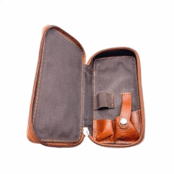 Parker Bruin Lederen etui scheermes