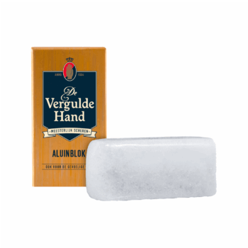 De Vergulde Hand aluinblok – natuurlijk aftershaveblok voor verzorging en wondjes na het scheren.