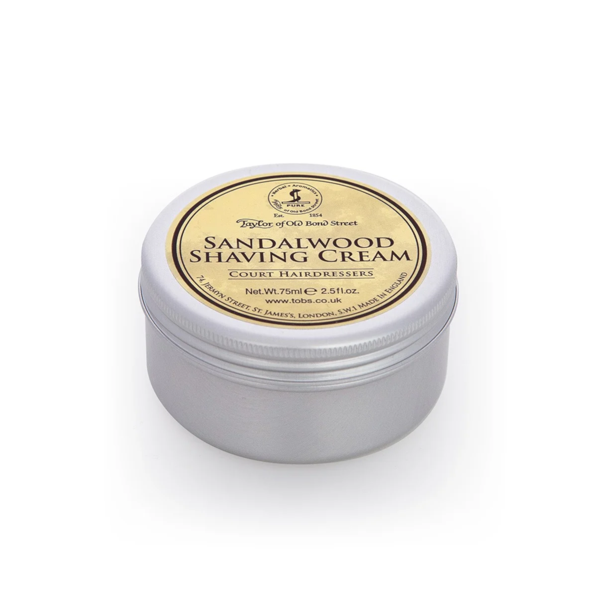 Taylor of old Bond Street shaving cream sandalwood travel tin 75ml